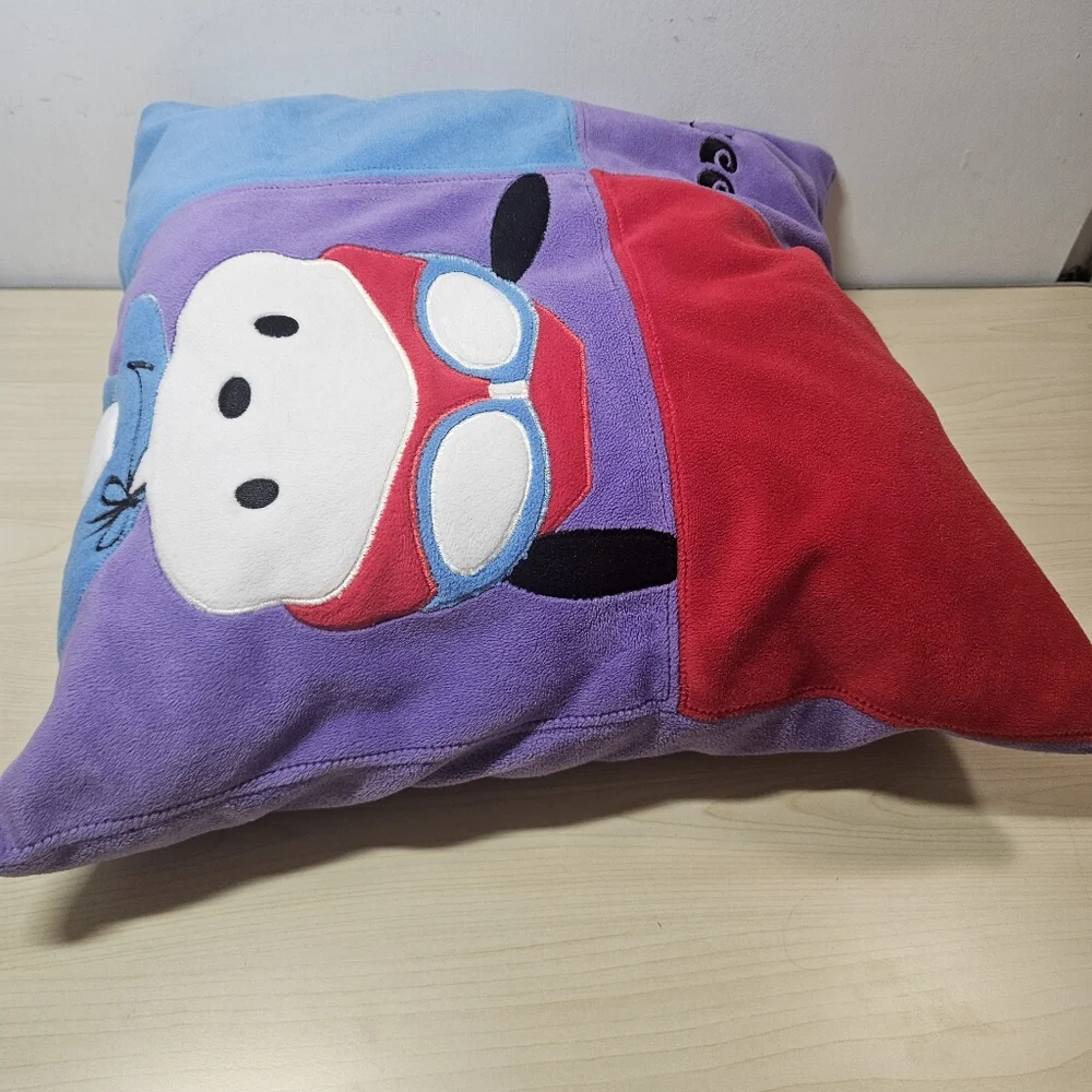 Vintage Pochacco Sanrio Large Multicolor Decorative Pillow Y2K